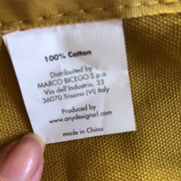 Marco Bicego Cotton Canvas Tote Mustard Color Very Good Used Condition - Picture 6 of 6
